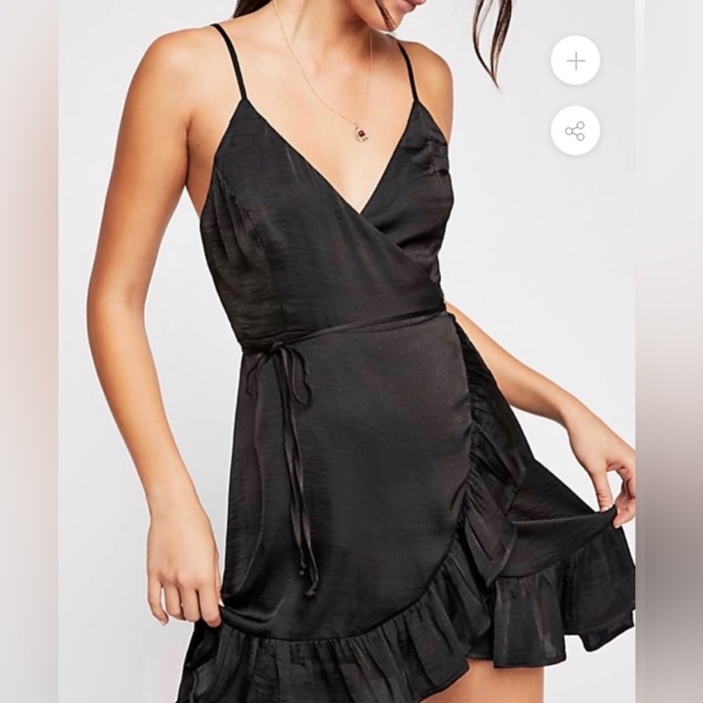 Free People Burgundy Asymmetrical Wrap Dress